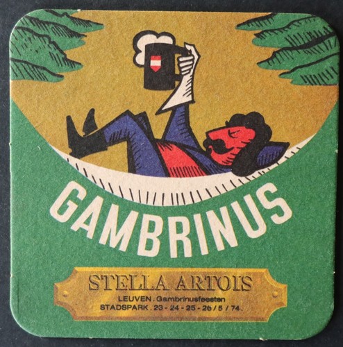 Sous bock stella artois - artois, 1974