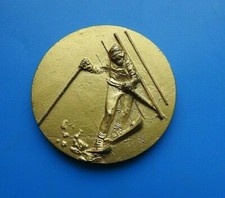 #5048# Jolie médaille "Ski de Descente/ télémark/ Ski Nordique/ Couleur bronze