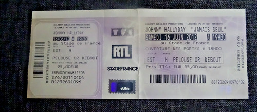 Johnny hallyday billet - johnny,