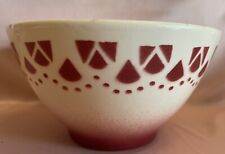 Bol ancien en faïence Luneville à décor Art Déco rouge