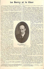 LE BERRY & LE CHER ARTICLE PRESSE PAR ABEL TORTRAT RISCHMANN 1922