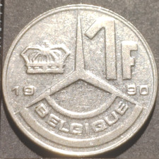 1 franc Baudouin Ier 1990 Belgique Belgium en français - 171690 coin