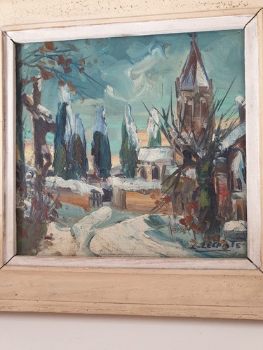 Tableau huile sur toile signé - sur,