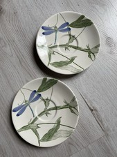 2 Sous tasse soucoupe assiette à faïence de Gien décor Libellules