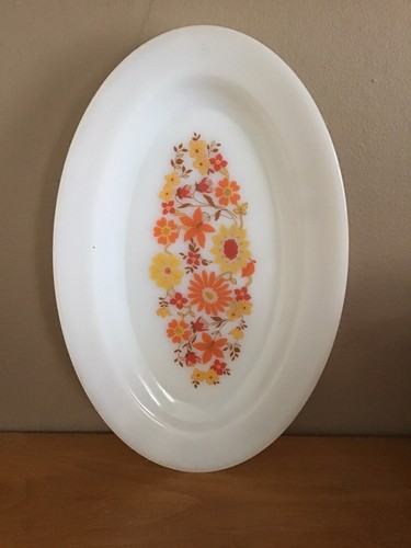 Plat ovale arcopal 1970 décor - arcopal,