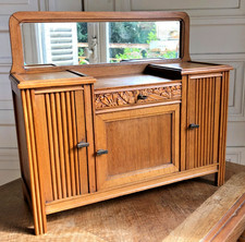 Charmant ancien petit meuble Art Déco avec miroir - Poupée - TBE