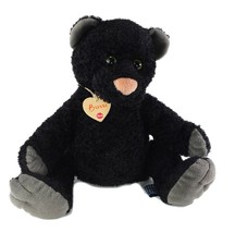 Peluche ours noir gris nez