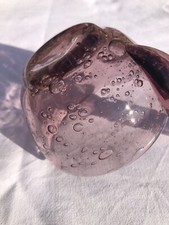Louche à Punch sangria en verre bullé violet BIOT/bubble glass punch ladle