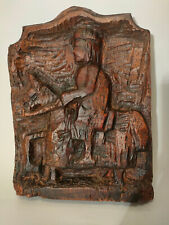 RARE PANNEAU SCULPTE SCULPTURE HAUTE EPOQUE MOYEN AGE CHEVALIER ART POPULAIRE