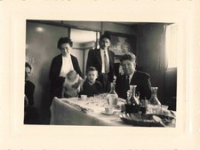 ANCIENNE PHOTOGRAPHIE SUR LE PAQUEBOT "TLEMCEN" SALLE A MANGER DU COMMANDANT