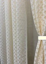 Neuf 2 Pièce Oeillet Porte Rideau Set - 2.1m Blanc Cassé