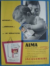 Publicité Papier - Blédine Jacquemaire, Lait en Poudre Alma de 1959