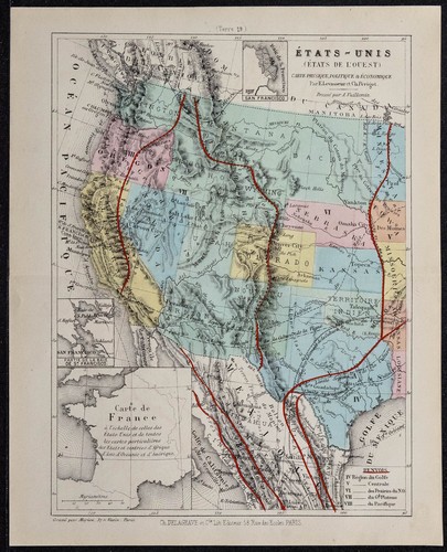 1874 carte des états unis - 1874, États-unis