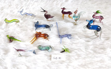 Vintage Beau Main Soufflé Multi Couleur Verre Animal Chiffres Décoratifs GS91