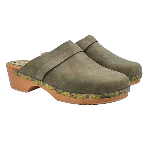 Mule suédois vert avec - suédois,