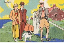 CHROMO #MK40669 ANGLAIS CHIEN BULLDOG CHOCOLAT DE L UNION