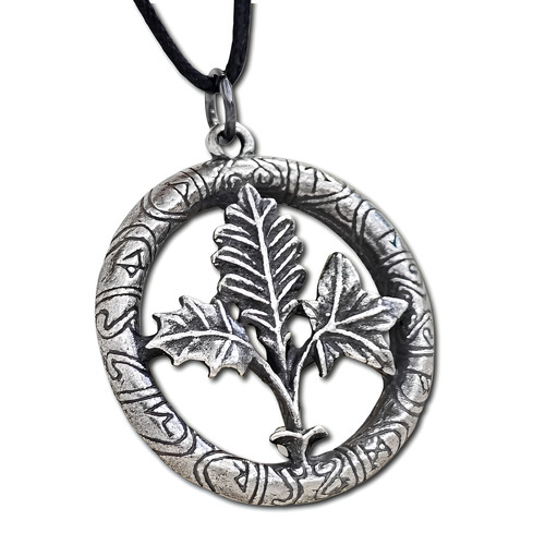 Collier rune pendentif - , feuille