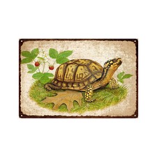 Plaque métal  animal tortue