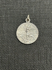 Médaille Saint Michel ancienne en argent massif