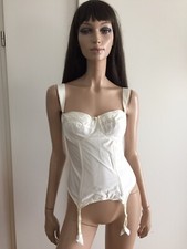 guêpière Bustier corset vintage blanc dentelle taille 95 C - uk 36 C - euro 80 C