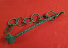 French Antique Wrought iron chain with hook blacksmith hand forged 18th, 19th C