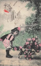 CP ENFANT CHAPEAU CAPE BROUETTE FLEURS - 43264