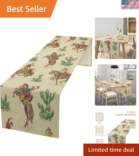 Vibrant 13x36in cowboy table - 13x36in,