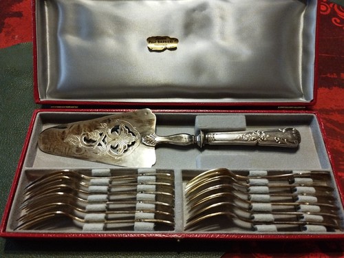 Service gâteau argent - service,