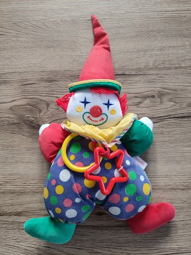 Doudou peluche clown bleu - peluche,