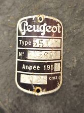 # plaque peugeot 55T 55 125 1952 moto ancien collection