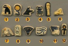 1991 PRIME LES PHARAONS ROIS RELIEFS EGYPTE SIGNES PORFEVE CERAMIQUE 2D au choix