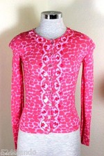 BLUEMARINE Pink Embellished Sweater Jacket Button Up Cardigan Small 1 2 3