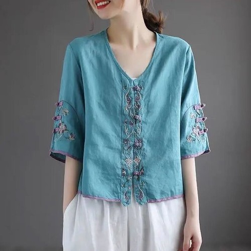 Femme ethnique chemise coton - ethnique,