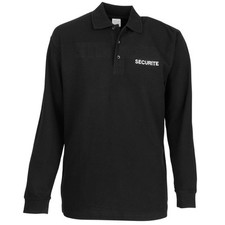 POLO COTON SÉCURITÉ MANCHES LONGUES INTERVENTION GARDIEN SURETE VIGILE AGENT