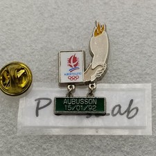 Pin's-AUBUSSON 15/01/92-Jeux Olympiques d'Albertville 1992 92-Flamme-P4D6