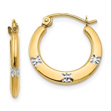 14K Jaune or Creux Fleur à