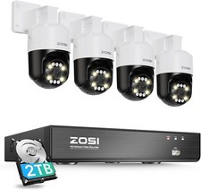 ZOSI Kit Caméra de Surveillance PoE 8CH 2To 8MP NVR et 5MP Caméra Surveilllance