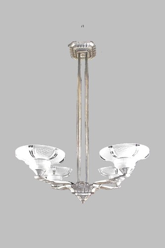 Lustre art déco verrerie - art,