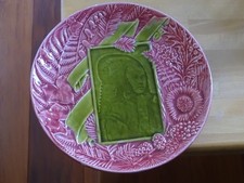 VILLEROY ET BOCH  1 ANCIENNE ASSIETTE DESSERT EN BARBOTINE  19,5 cm