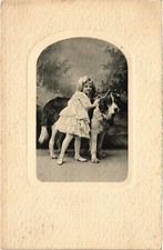 CPA AK St. Bernard with a Girl