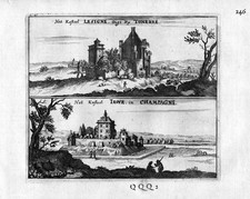 1666 - Château De Lessigny Irroy Champagne France Gravure Estampe Cuivre