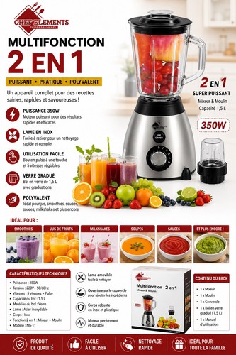 Blender mixeur 1 - 2, en