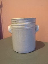 Poterie art céramique grès gris beige récipient vide-poche vintage déco