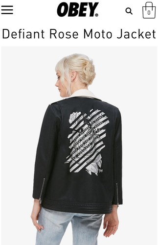 Obey womens moto jacket large - jacket,