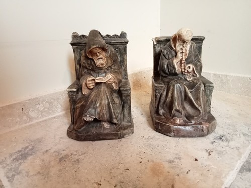 Paire statuettes moines - paire,