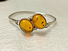 AMBRE Baltique/Argent 925 Bracelet jonc ouvrant