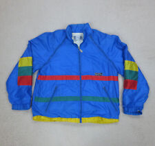 Veste Survêtement Vintage 80s Made Italy Sergio Tacchini Femme L Bleu Colorblock
