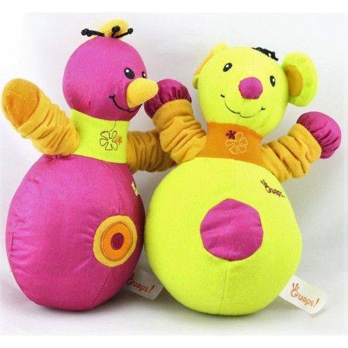 Doudou souris poule vert - , rose