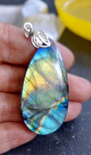 Pendentif labradorite avec - labradorite,