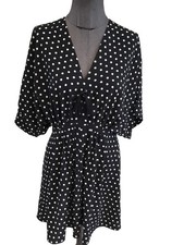 Superbe Robe Fluide Noir Pois